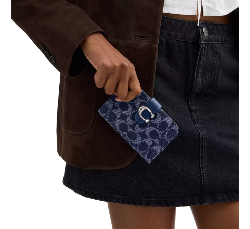 Coach Women's Tabby Wallet In Signature Denim Silver/Deep Blue Multi