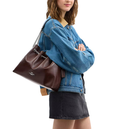 Coach Women's Evelyn Shoulder Bag Silver/Maple