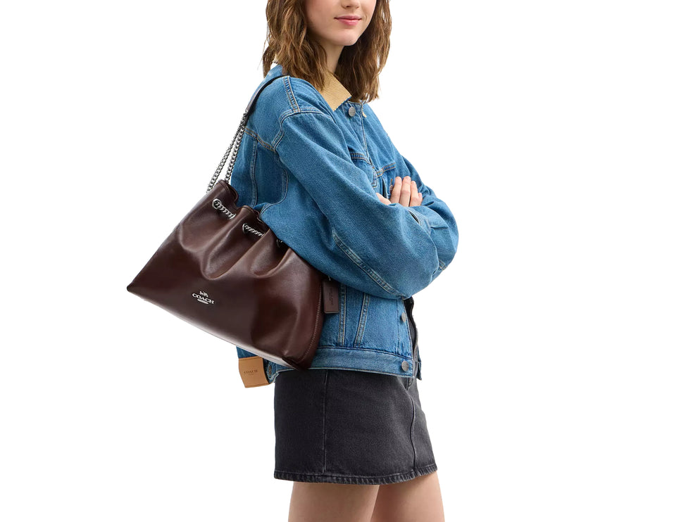 Coach Women's Evelyn Shoulder Bag Silver/Maple