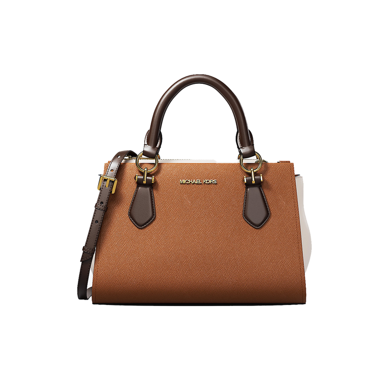 Michael Kors Women's Marilyn Small Color-Block Saffiano Leather Messenger Bag Luggage Multi