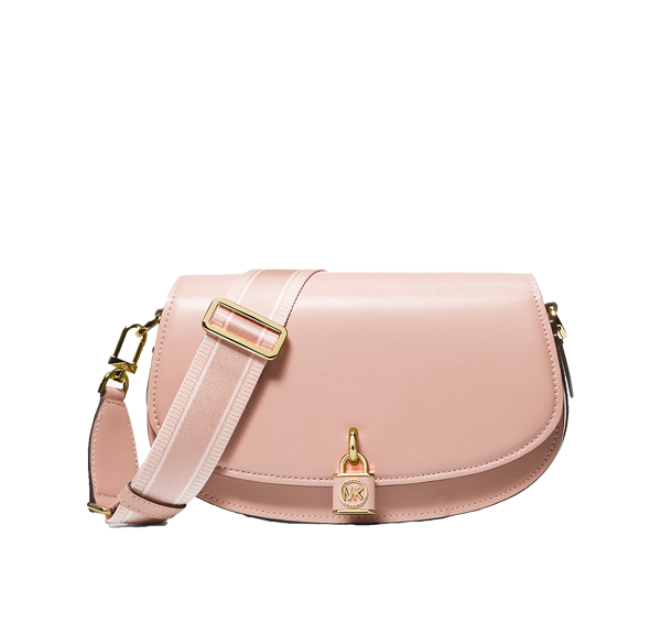 Michael Kors Women's Mila Medium Leather Messenger Bag Soft Pink