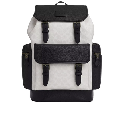 Coach Women's Sprint Backpack In Colorblock Signature Canvas Gunmetal/Chalk/Black