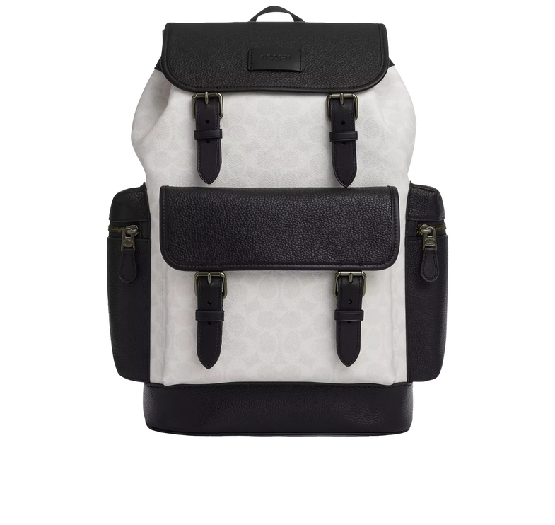 Coach Women's Sprint Backpack In Colorblock Signature Canvas Gunmetal/Chalk/Black