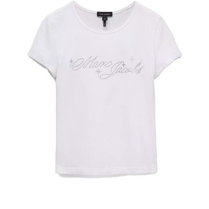 Marc Jacobs Women's Charm Logo Shrunken Tee White