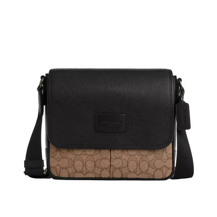 Coach Unisex Sprint Map Bag 25 In Signature Jacquard Qb/Tan/Black