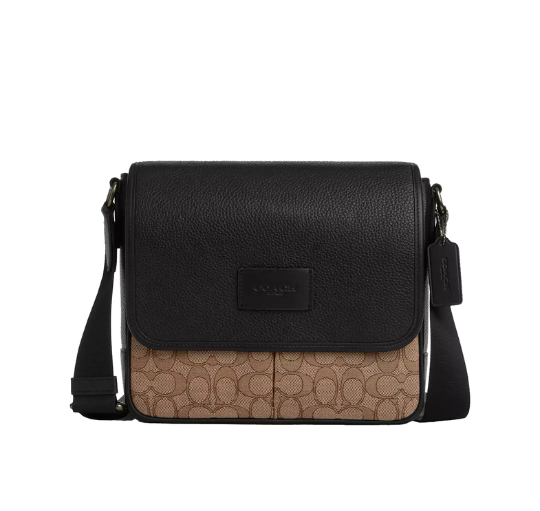 Coach Unisex Sprint Map Bag 25 In Signature Jacquard Qb/Tan/Black