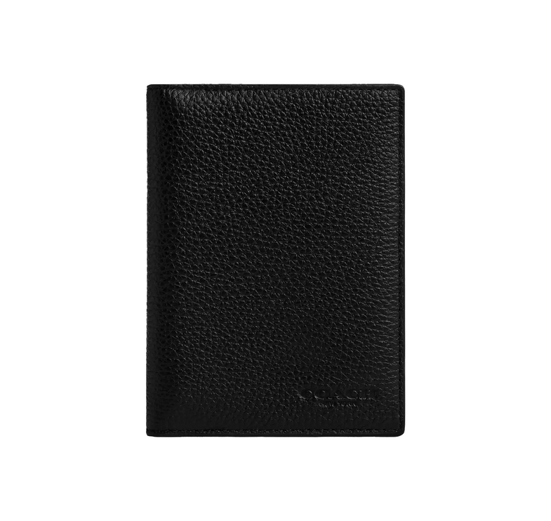 Coach Unisex Passport Card Case Gunmetal/Black