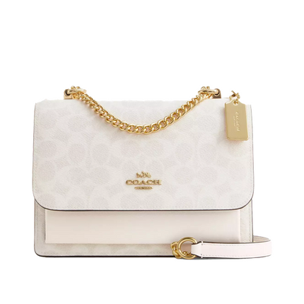 Coach Women's Klare Crossbody Bag In Signature Canvas Gold/White/Chalk