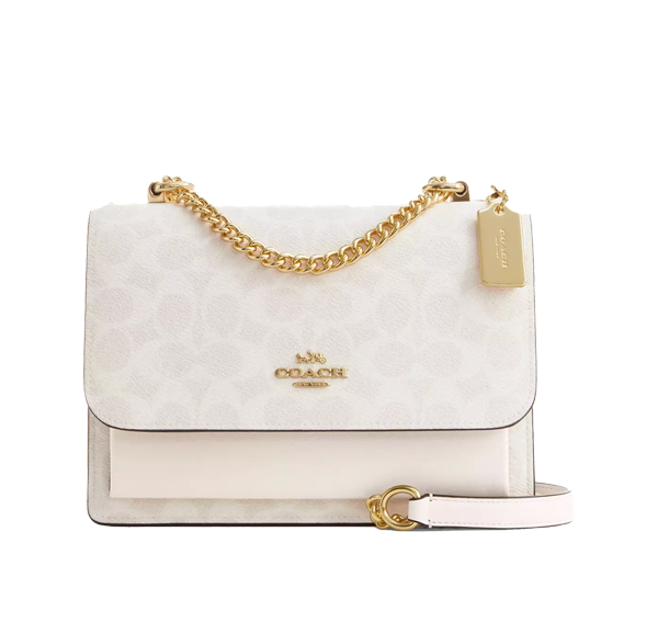 Coach Women's Klare Crossbody Bag In Signature Canvas Gold/White/Chalk