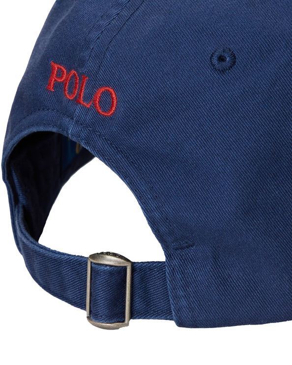 Polo Ralph Lauren Unisex The Iconic Cotton Chino Ball Cap Newport Navy/ Red