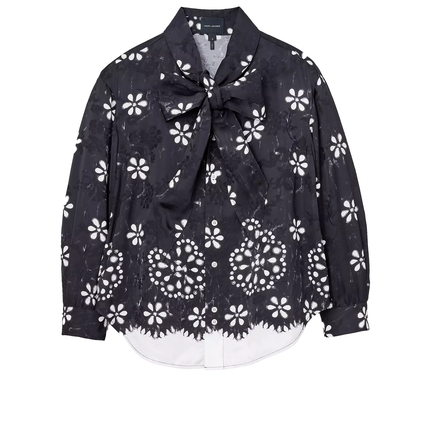 Marc Jacobs Women's Trompe L'Oeil Eyelet Bow Blouse