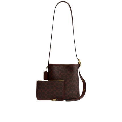 Coach Women's Bleecker Bucket Bag 21 In Signature Canvas Brass