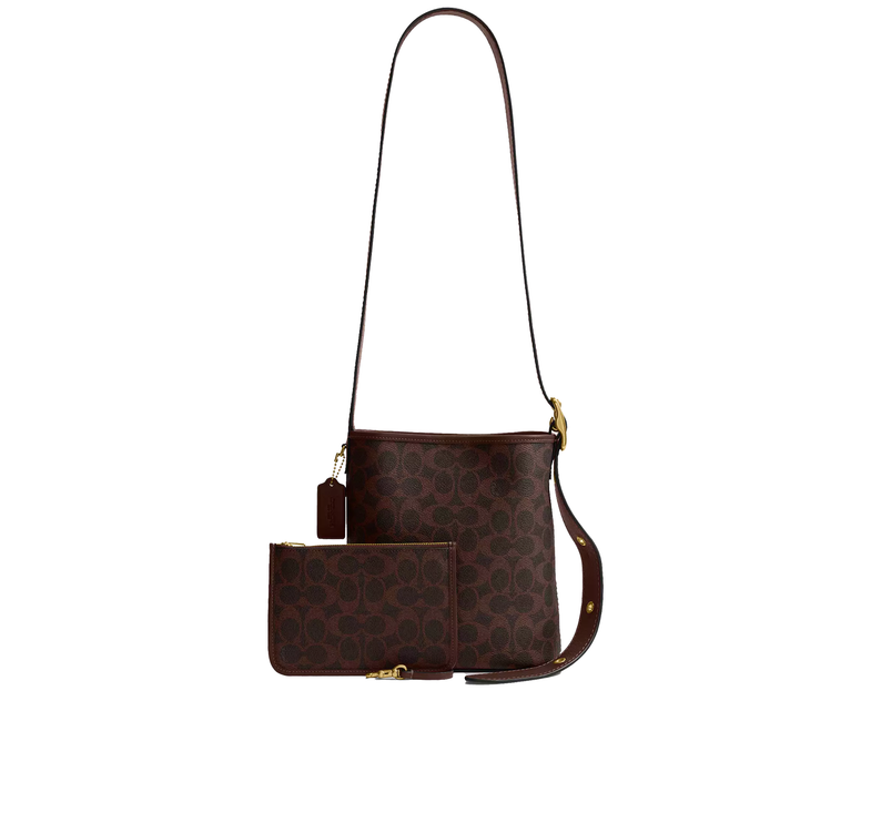 Coach Women's Bleecker Bucket Bag 21 In Signature Canvas Brass