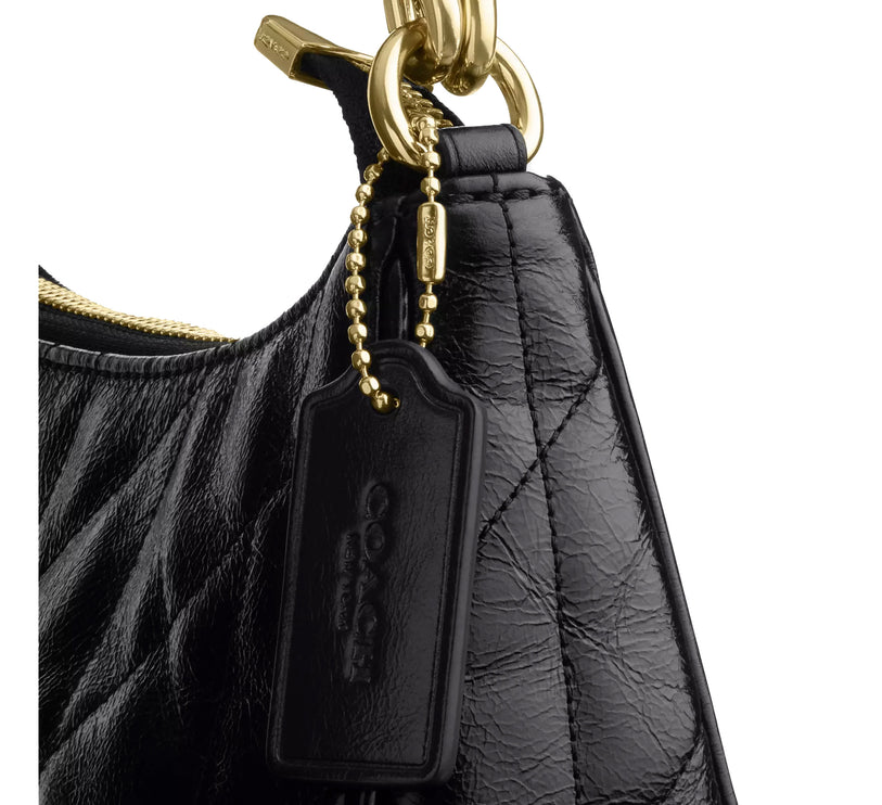 Coach Women's Teri Shoulder Bag With Quilting Gold/Black