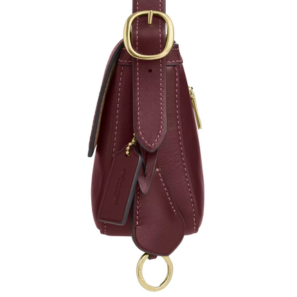 Coach Women's Etta Small Flap Shoulder Bag Gold/Maroon