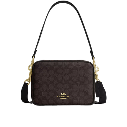 Coach Women's Carey Crossbody Bag In Signature Canvas Gold/Walnut/Black
