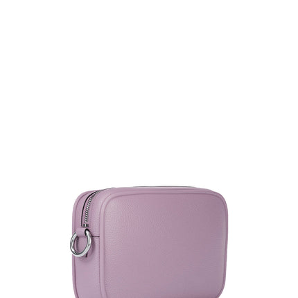 Michael Kors Women's Jet Set Pebbled Leather Camera Crossbody Bag Light Quartz/Silver