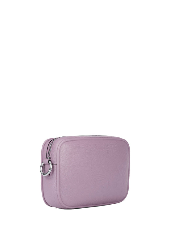 Michael Kors Women's Jet Set Pebbled Leather Camera Crossbody Bag Light Quartz/Silver