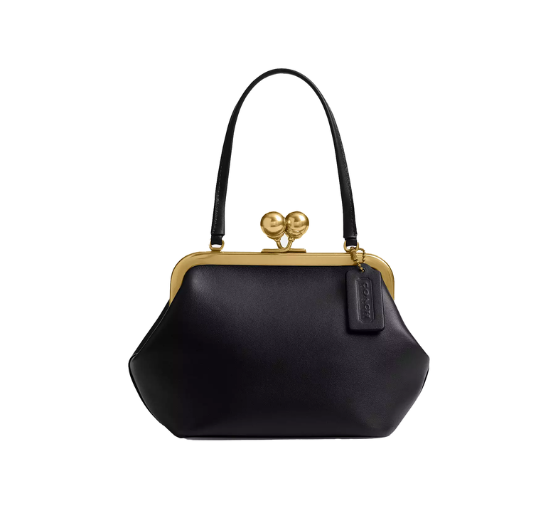 Coach Women's Kisslock Frame Bag 16 Brass/Black