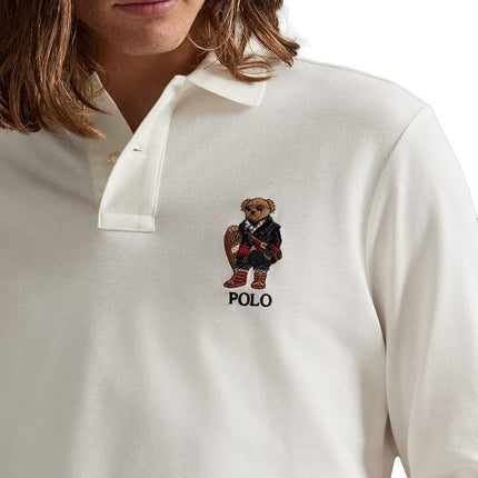 Polo Ralph Lauren Men's Classic Fit Polo Bear Mesh Polo Shirt Cream