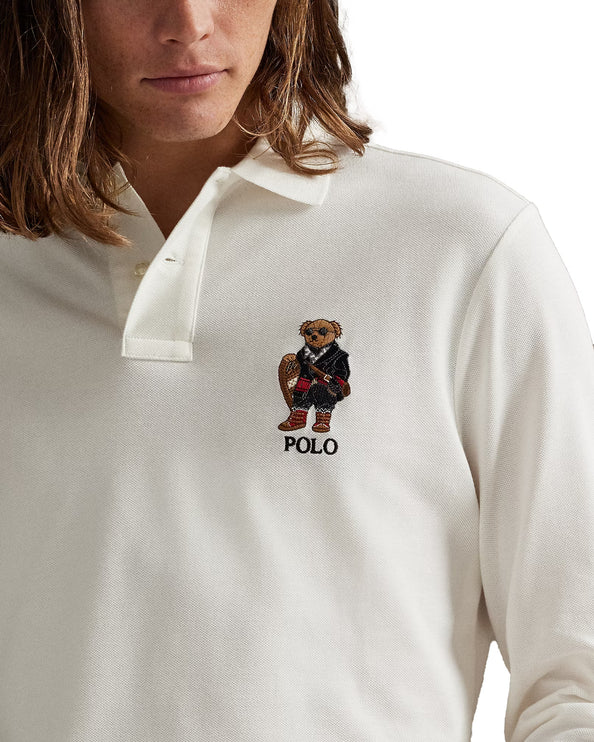 Polo Ralph Lauren Men's Classic Fit Polo Bear Mesh Polo Shirt Cream