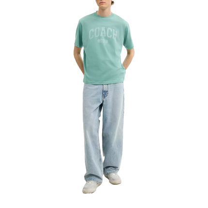 Coach Men's Sun Fade Easy T-Shirt In Organic Cotton Green