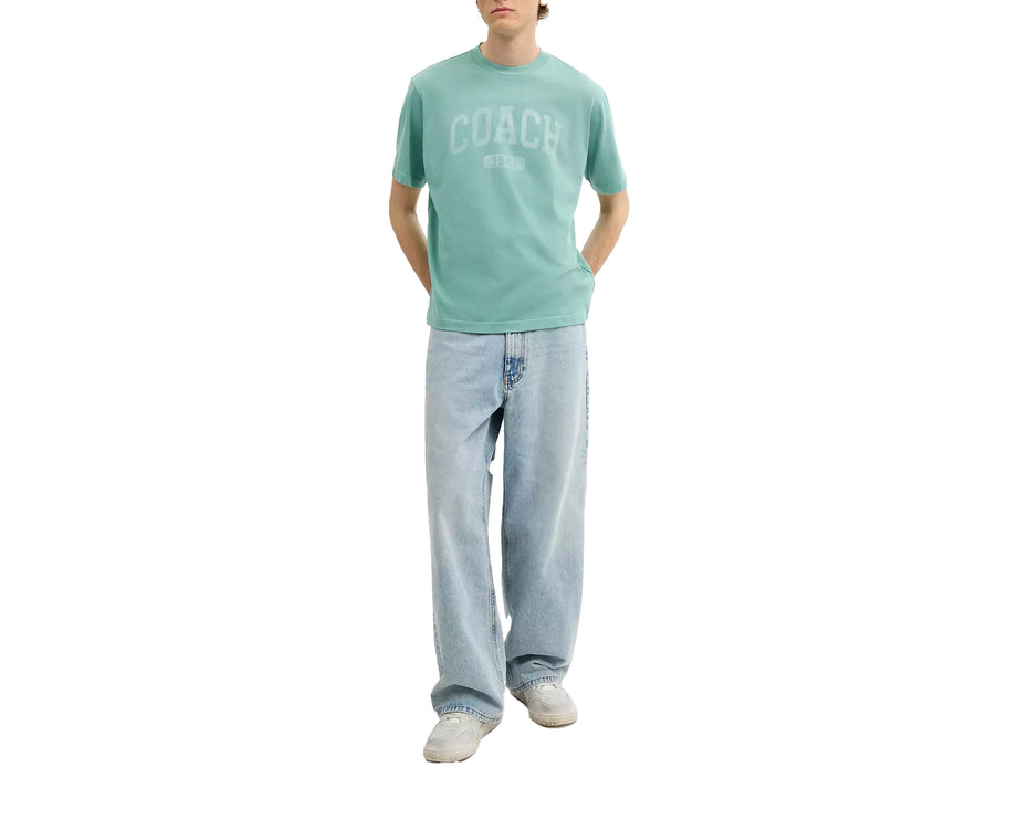 Coach Men's Sun Fade Easy T-Shirt In Organic Cotton Green