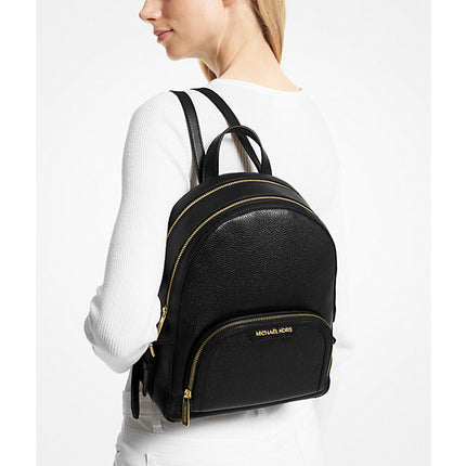 Michael Kors Women's Jaycee Medium Pebbled Leather Backpack Black