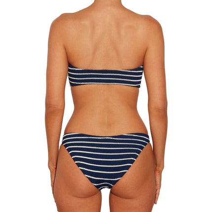 HUNZA G Women's Jean Bikini Stripes Navy