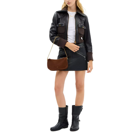 Coach Women's Waverly Bag Suede/Brass/Warm Brown