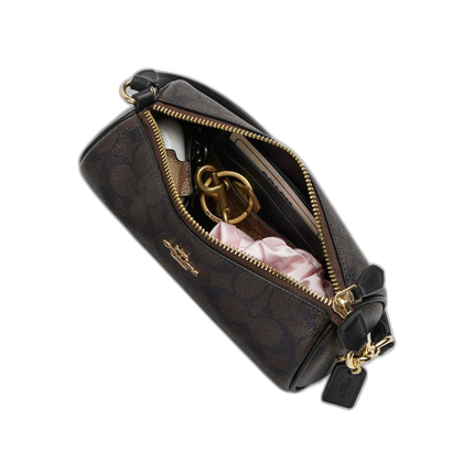 Coach Women's Nolita Barrel Bag In Signature Canvas Gold/Tan/Brown