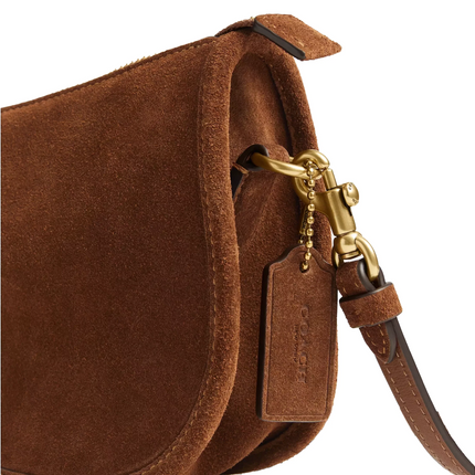 Coach Women's Waverly Bag Suede/Brass/Warm Brown