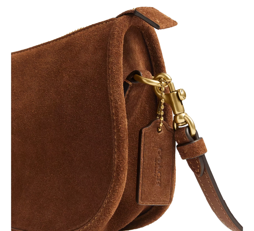 Coach Women's Waverly Bag Suede/Brass/Warm Brown