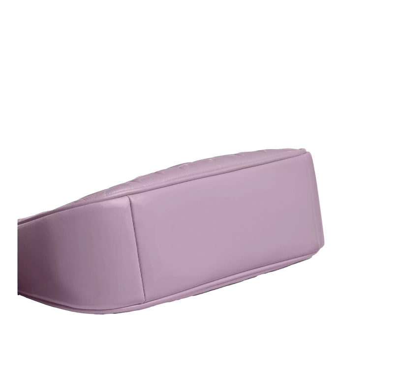 Coach Women's Teri Shoulder Bag In Signature Leather With Heart Charm Silver/Light Violet