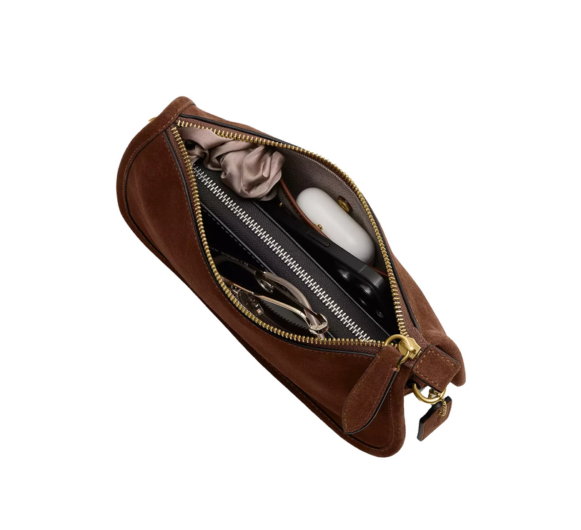 Coach Women's Waverly Bag Suede/Brass/Warm Brown