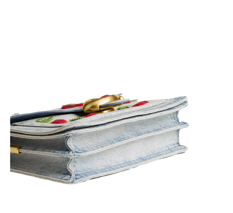 Coach Women's Tabby Shoulder Bag 26 With Cherry Embroidery Brass/Denim