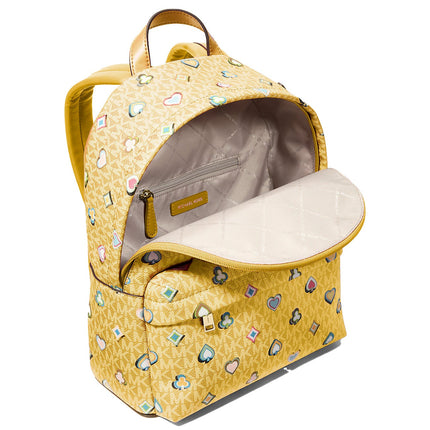 Michael Kors Women's Slater Medium Printed Signature Logo Backpack Honey