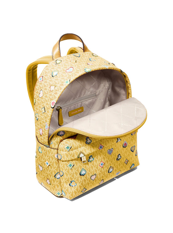 Michael Kors Women's Slater Medium Printed Signature Logo Backpack Honey