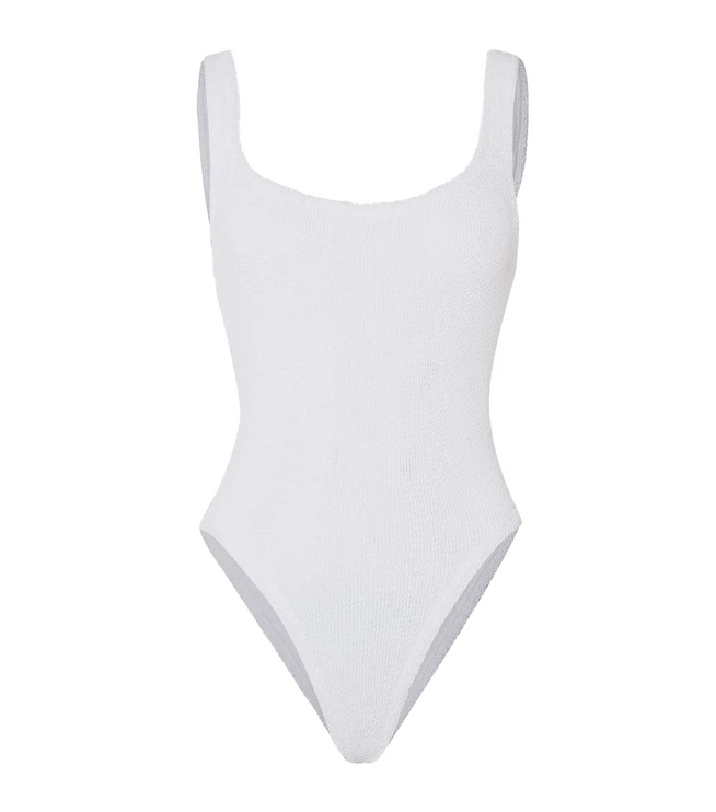 HUNZA G Women's Square Neck Swim White