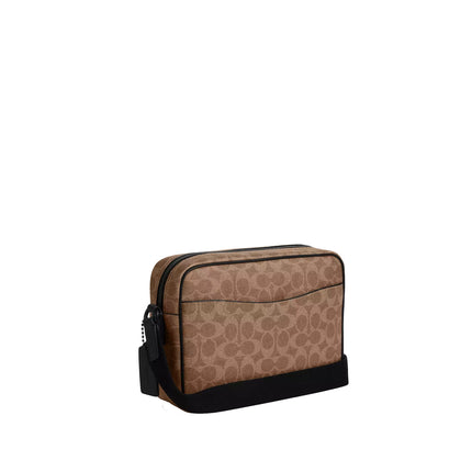 Coach Unisex Colton Crossbody Bag 25 In Signature Canvas Matte Black/Tan Black