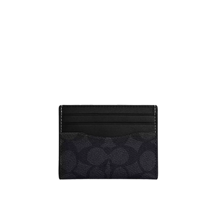 Coach Women's Slim Id Card Case In Signature Canvas Charcoal/Black