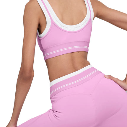 alo Women's Airbrush Better Together Bra Candy Heart Pink/White