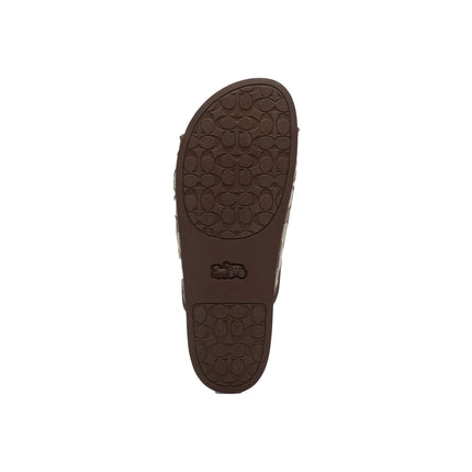 Coach Women's Two Band Buckle Sandal In Signature Jacquard Oak/Maple