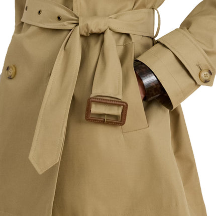 Polo Ralph Lauren Women's Double-Breasted Cotton-Blend Trench Coat Birch Tan