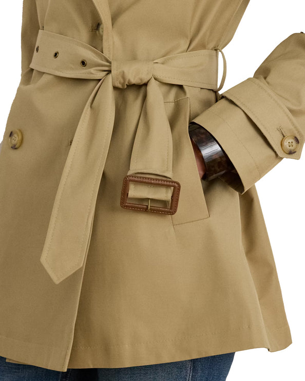 Polo Ralph Lauren Women's Double-Breasted Cotton-Blend Trench Coat Birch Tan