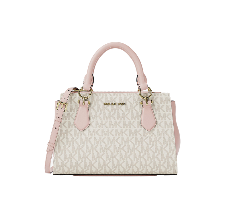 Michael Kors Women's Marilyn Small Signature Logo Messenger Bag Powder Blush Multi