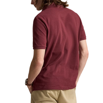 Polo Ralph Lauren Men's Classic Fit Polo Bear Mesh Polo Shirt Red Wine Heritage Bear