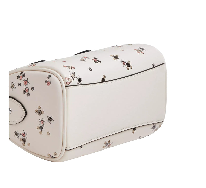 Coach Women's Mini Rowan Crossbody Bag With Star Print White/Silver