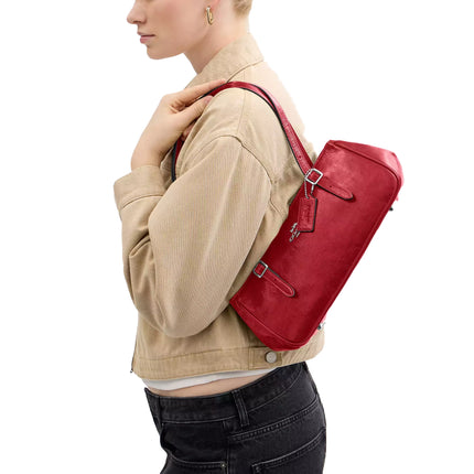 Coach Women's Asher Shoulder Bag Silver/Red