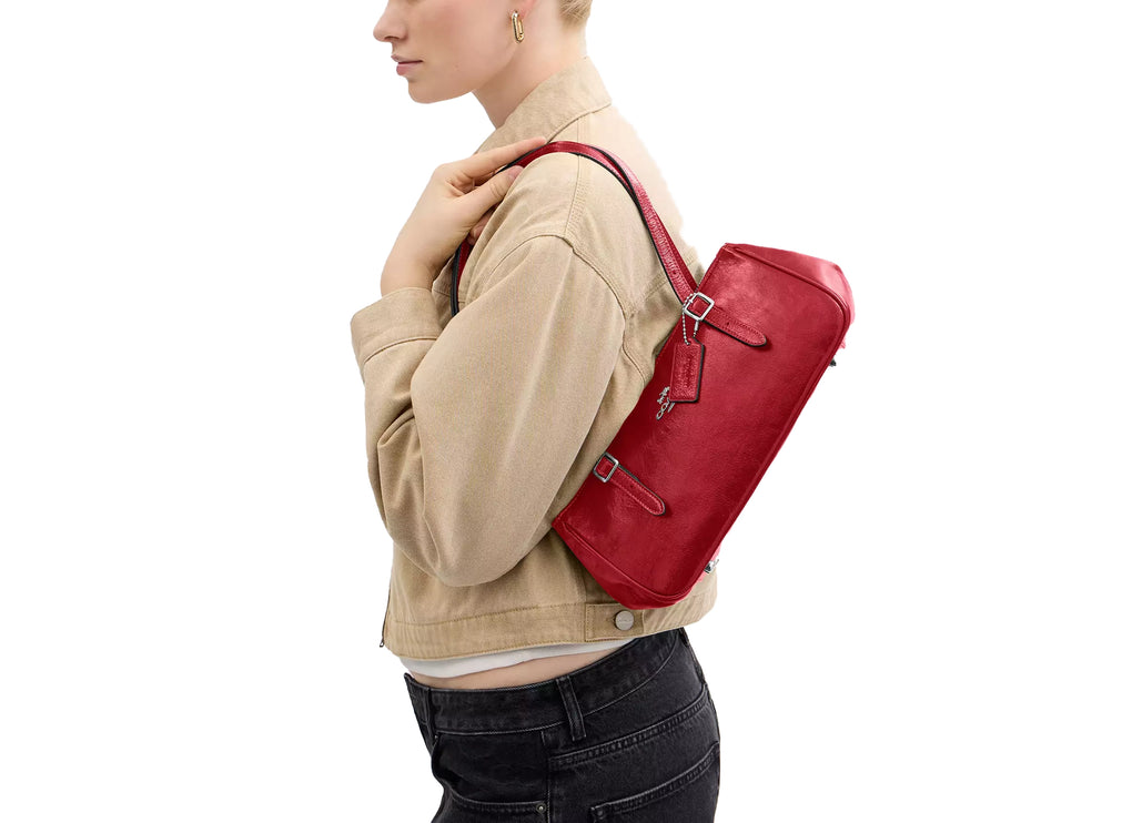 Coach Women's Asher Shoulder Bag Silver/Red